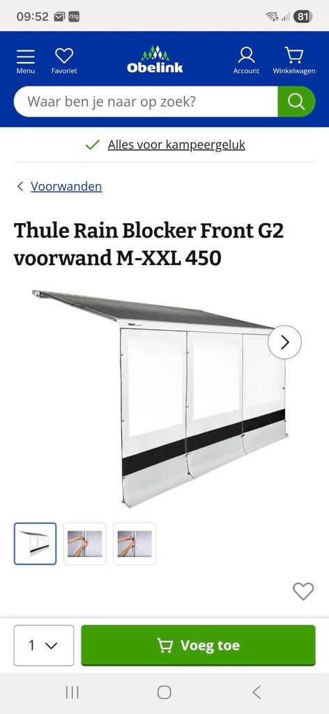 Thule zijwanden en voorwanden, Ophalen, Zo goed als nieuw