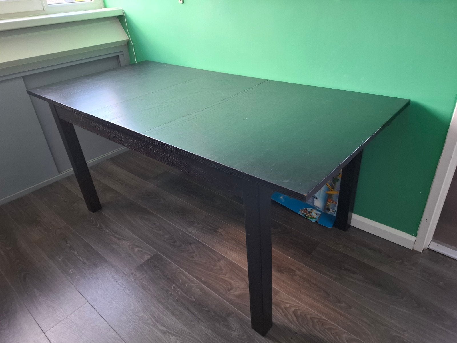 IKEA Uitschuifbare Eettafel Zwart/Bruin - Gebruikt, Ophalen, Gebruikt, Rechthoekig, 50 tot 100 cm