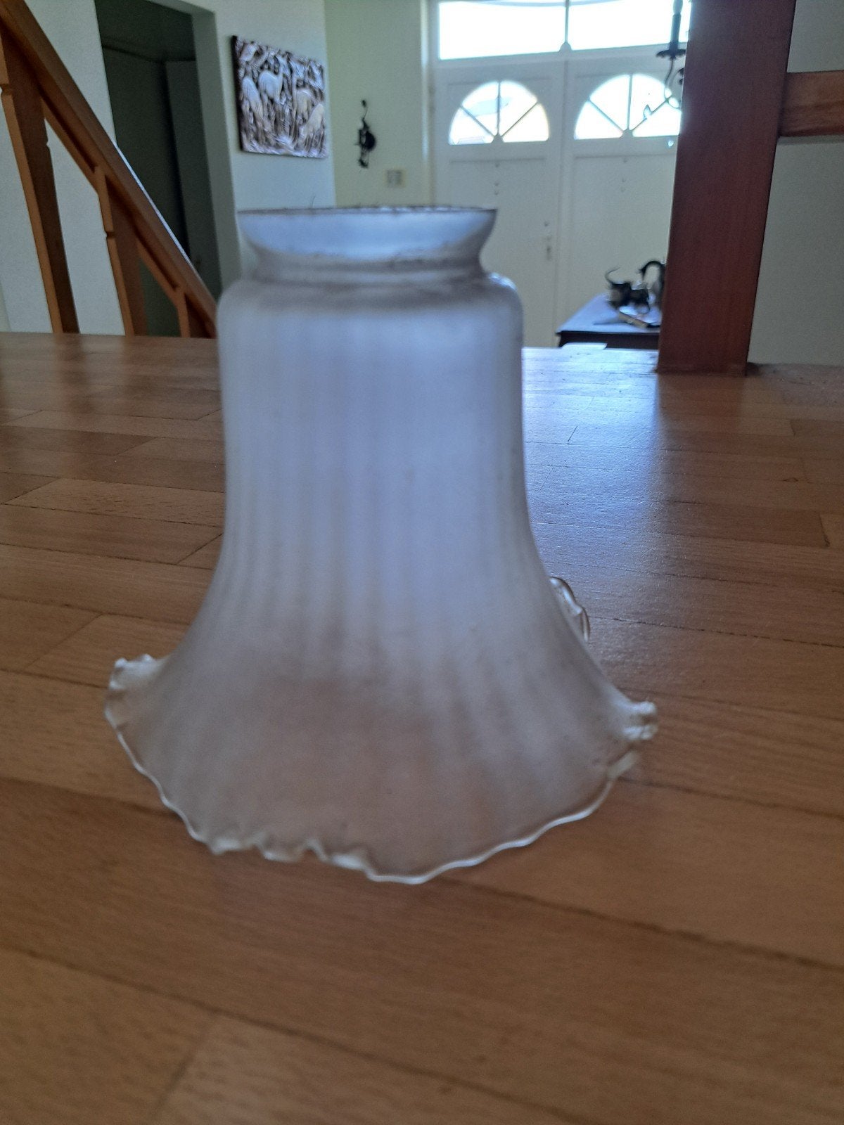 4 glazen lampekapjes, Ophalen