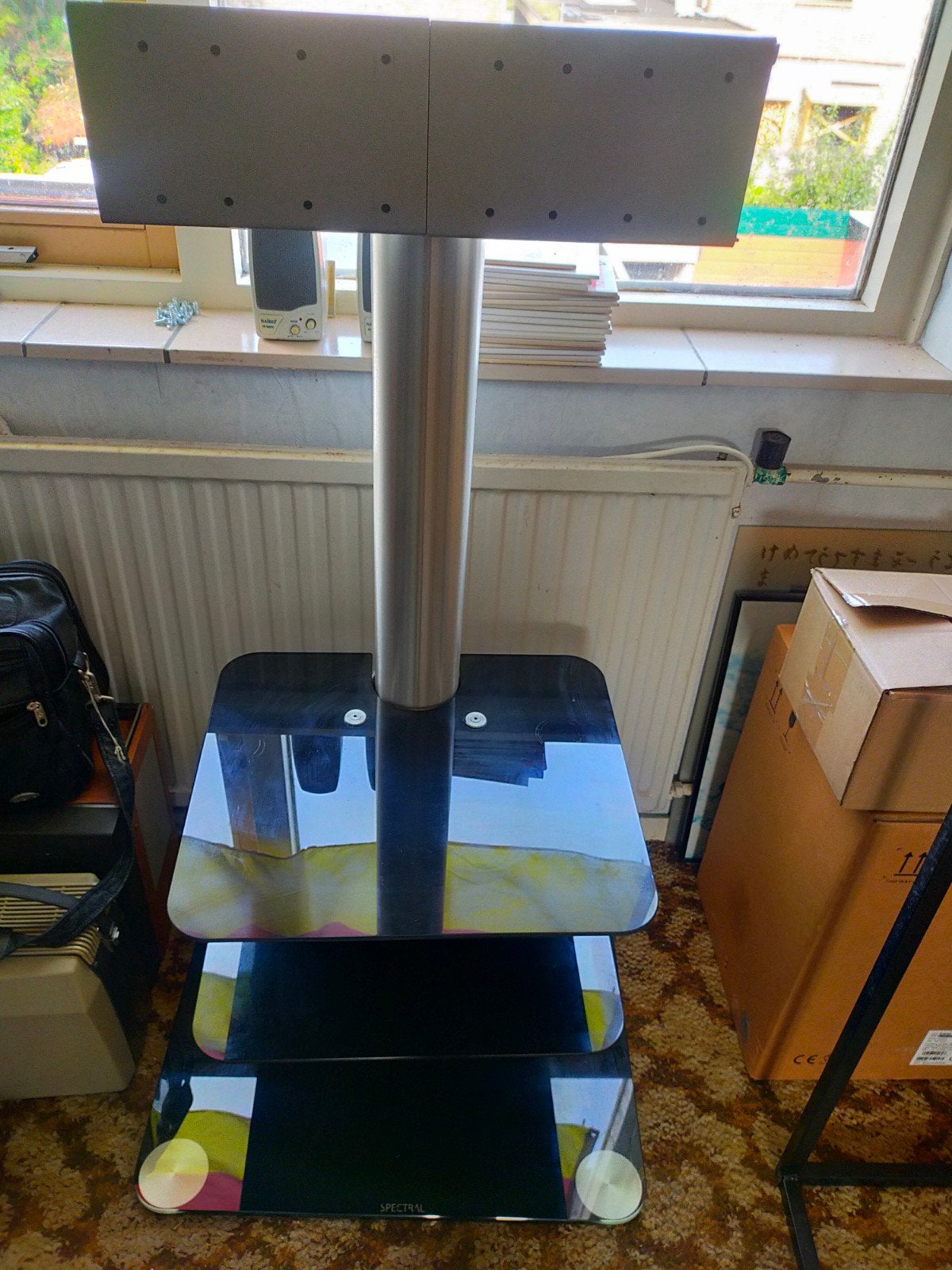 High-end Spectral TV meubel met glazen planken, Huis en Inrichting, Ophalen, Gebruikt, 100 tot 150 cm, 50 tot 100 cm