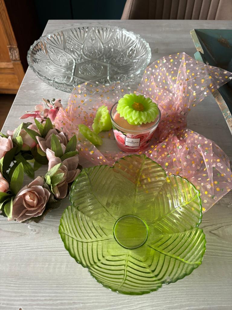 Brocante opgemaakte schaal,  30 en 18 en 9 doorsnede, Ophalen of Verzenden