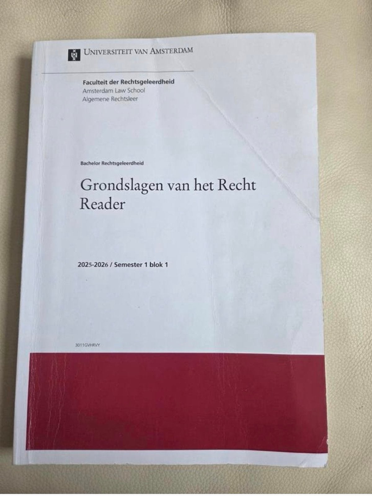 Grondslagen van het Recht Reader UVA, Boeken, Studieboeken en Cursussen, Ophalen of Verzenden, Gamma, Zo goed als nieuw, WO