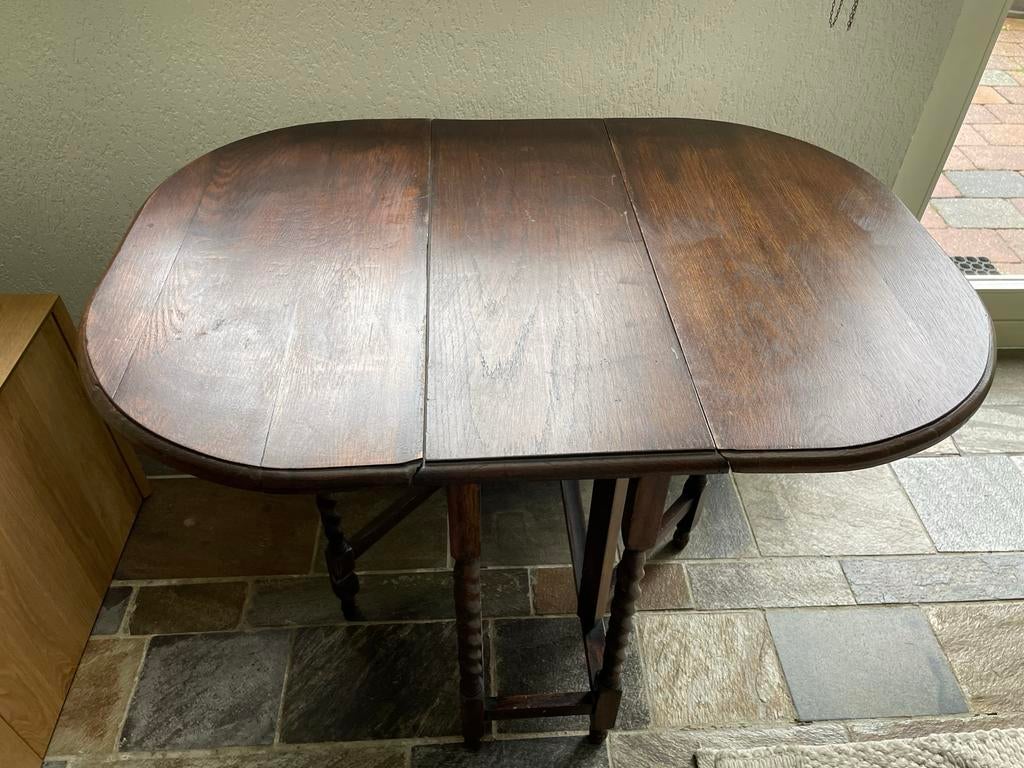 Antieke Gateleg Tafel - Opklapbare Eettafel, Antiek en Kunst, Antiek | Meubels | Tafels, Ophalen