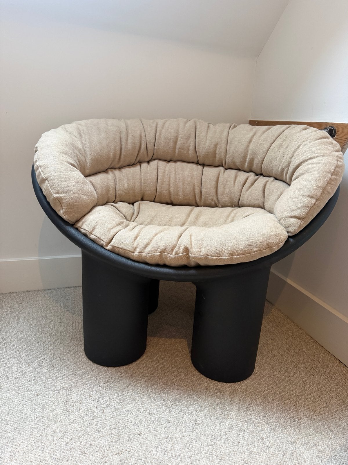 Driade Roly Poly stoel met origineel kussen, Ophalen, Kunststof, Zwart, Nieuw