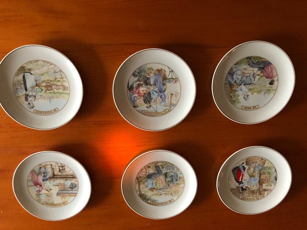 PILLIVUYT 6 kaasbordjes met verschillende voorstellingen, Overige merken, Keramiek, Nieuw, Ophalen of Verzenden