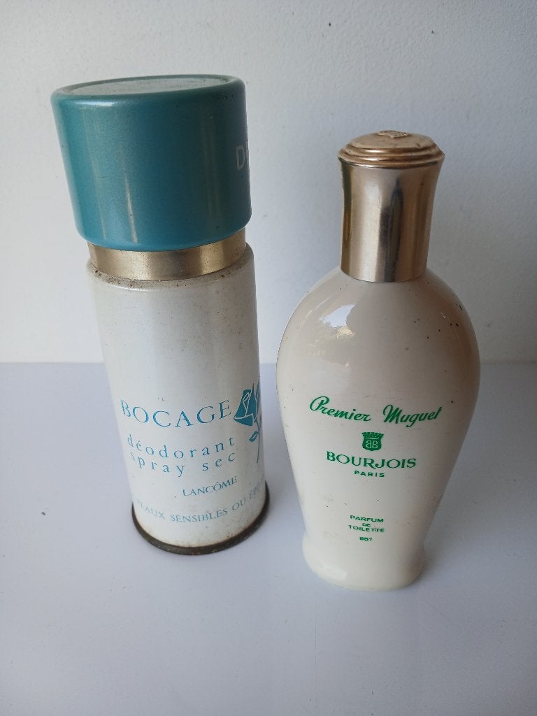 2 VINTAGE Lancome Bocage  en Bourjois  Premier Mu quet, Verzamelen, Verzenden, Gebruikt, Overige typen