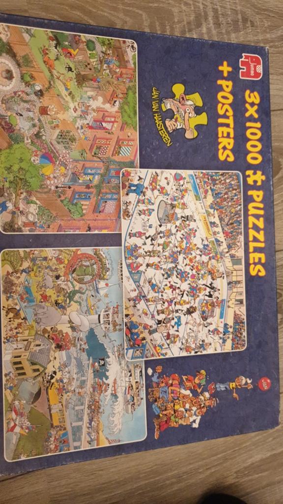 Jan van Haasteren -3x ijshockey, neighbours, by land by sea, Ophalen of Verzenden, 500 t/m 1500 stukjes, Legpuzzel