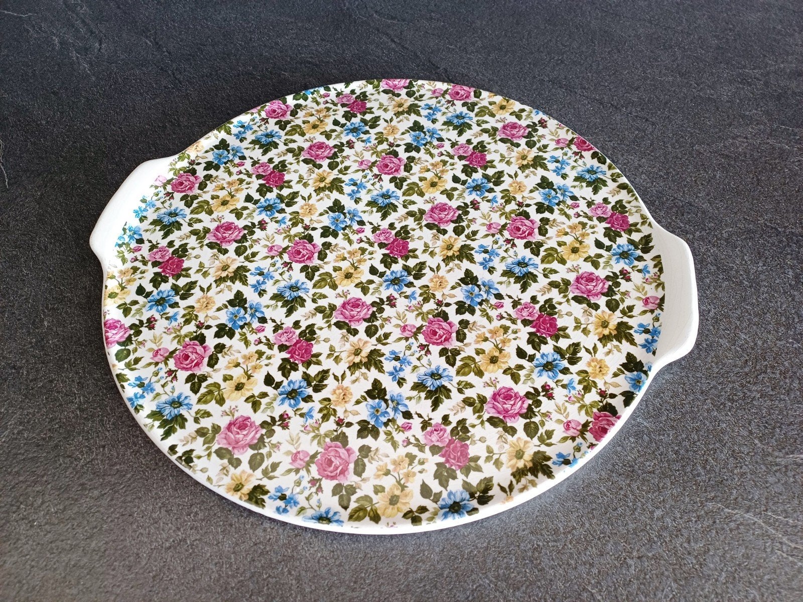 Vintage Serveerschaal / Pizzaplaat Decoro Capri Franco Pozzi, Ophalen, Zo goed als nieuw, Overige stijlen, Schaal of Schalen