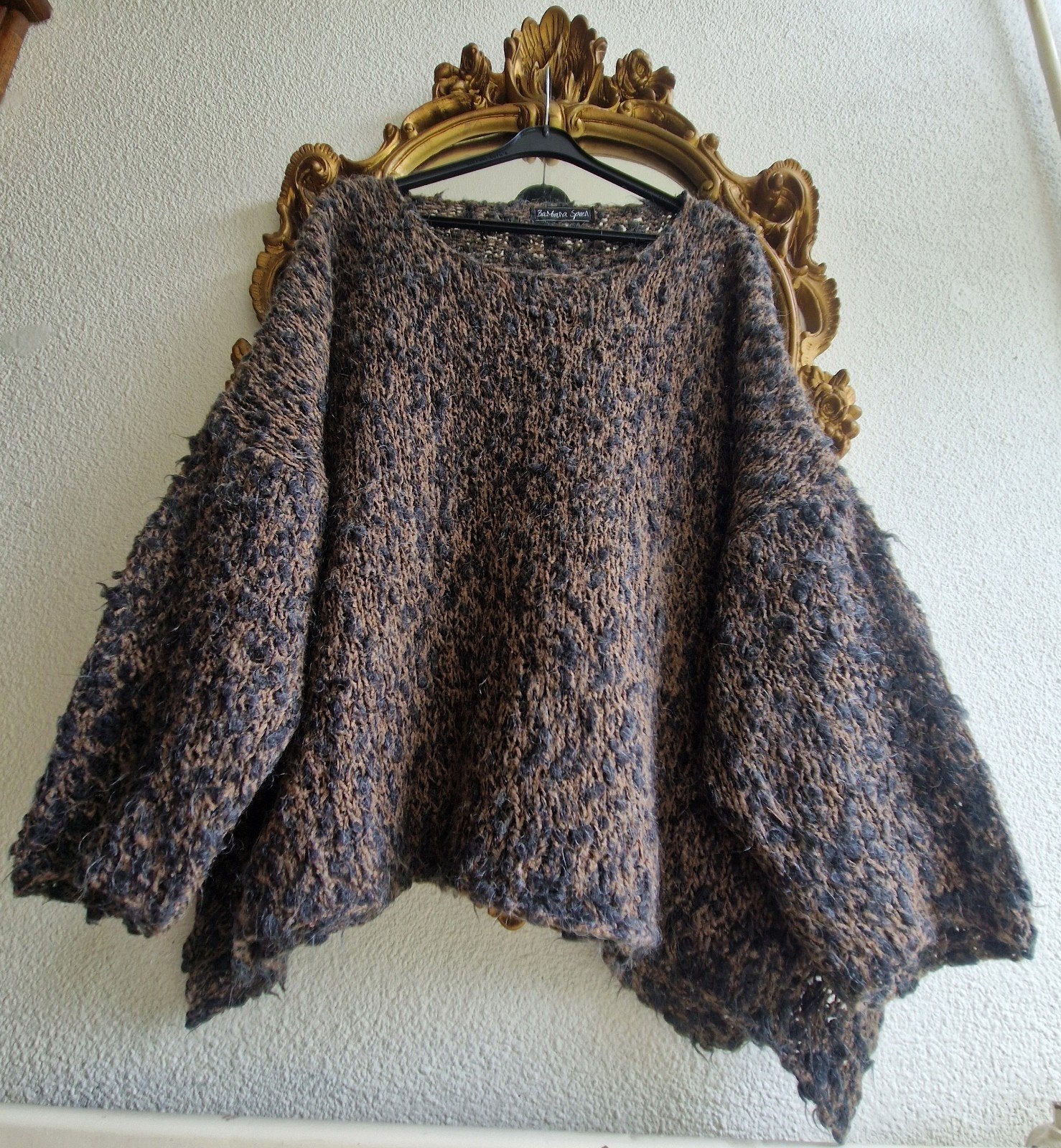 Barbara Speer uniek gemêleerd bruin mix wollen wijd truitje, Kleding | Dames, Ophalen of Verzenden, Zo goed als nieuw, Bruin, Trui of Vest