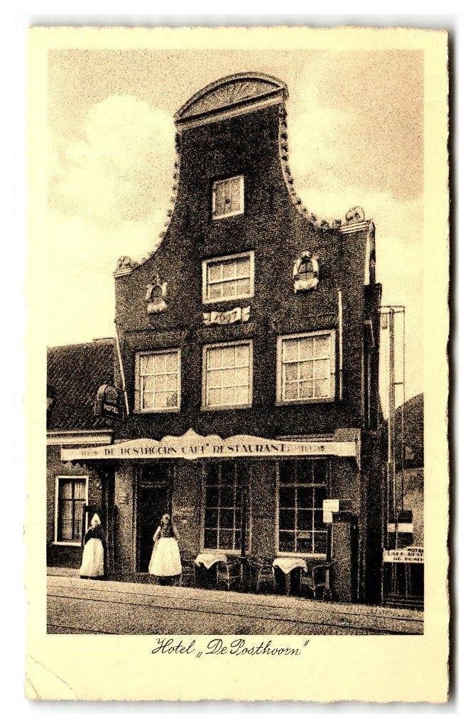 Monnickendam, Hotel "De Posthoorn"  Lees beschrijving, Verzenden, 1920 tot 1940, Ongelopen, Noord-Holland