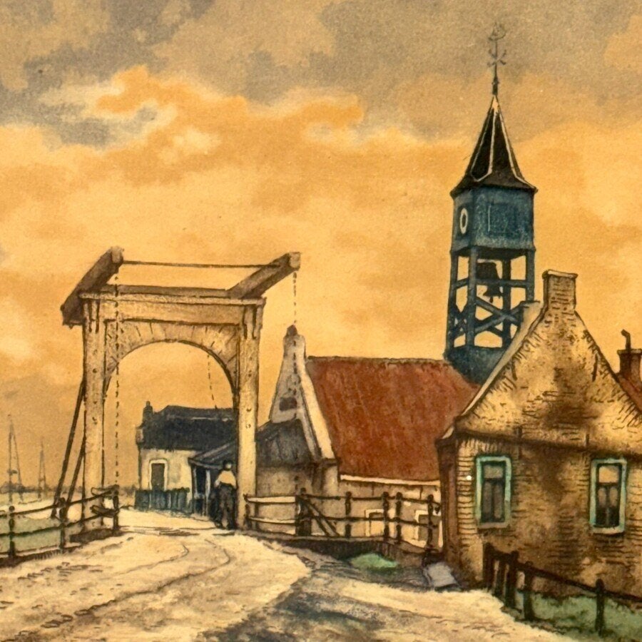 Hendrik Elias Roodenburg (1895-1987) - Hindeloopen, 1933, Ophalen of Verzenden, Ingelijst
