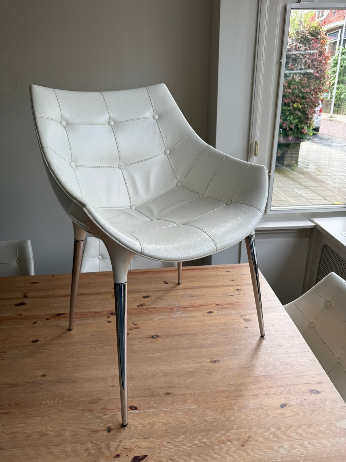 Witte Cassina Passion stoelen van Philippe Starck 6 stuks, Ophalen, Gebruikt, Leer, Wit