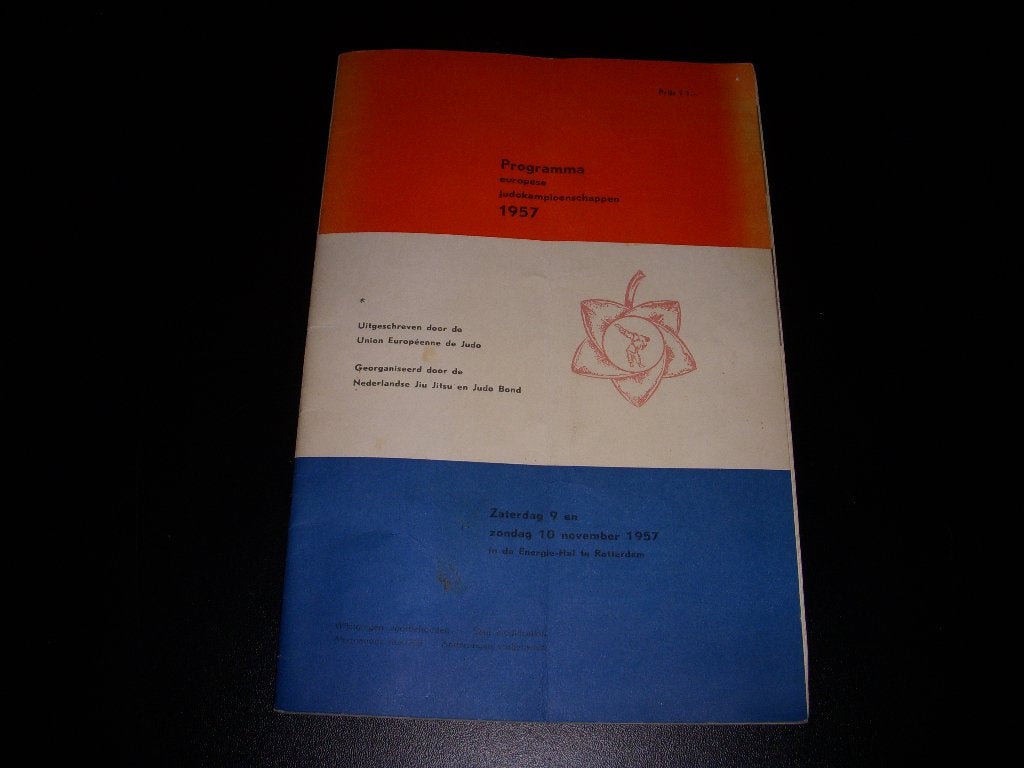 Programmaboekje Europese Judokampioenschappen 1957, Ophalen of Verzenden, Gebruikt, Overige sporten, Boek of Tijdschrift