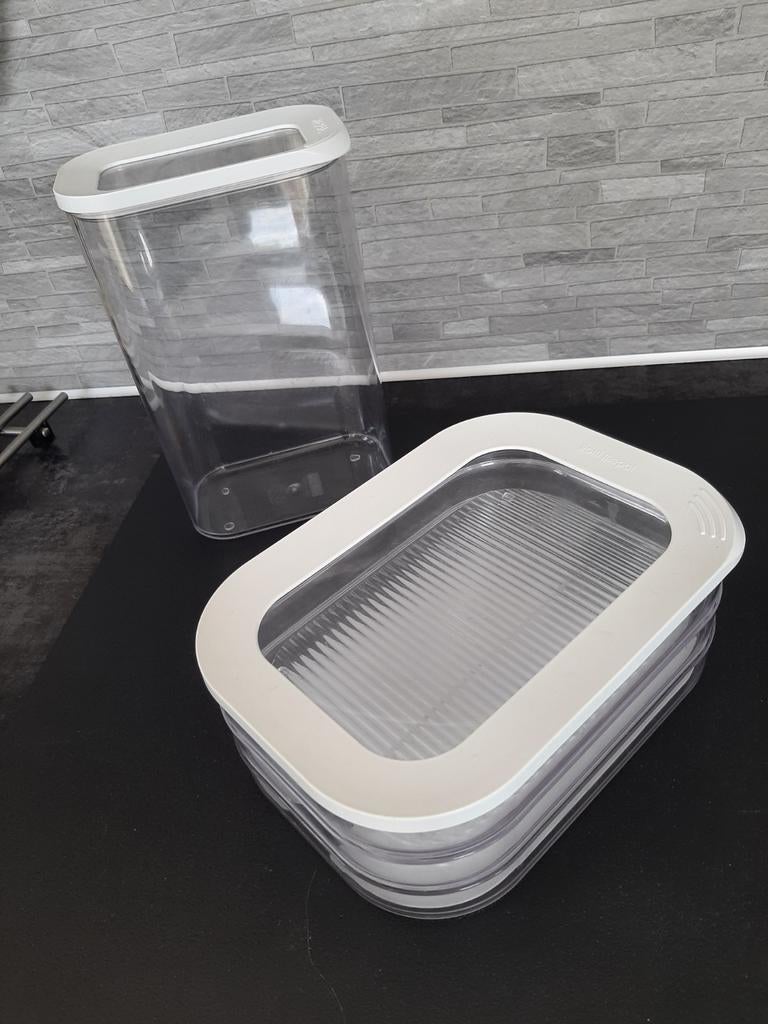 Mepal-rosti 3 delige vleeswaren bakjes met rooster+bewaarbus, Ophalen of Verzenden