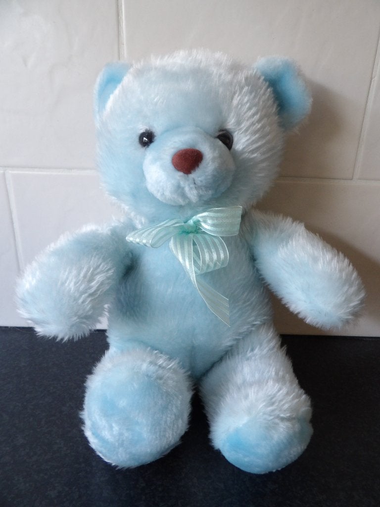 in nette staat blauwe knuffel beer 31.5 cm, Beer, Blauw, Ophalen of Verzenden, Zo goed als nieuw