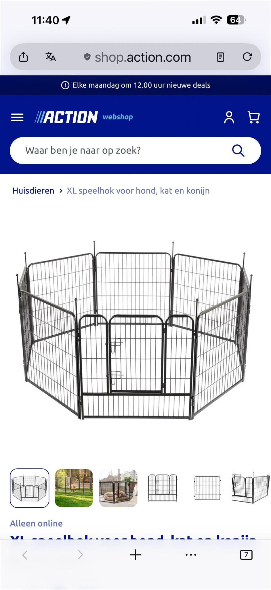 Een ren voor hond of ander huisdier., Ophalen, Zo goed als nieuw