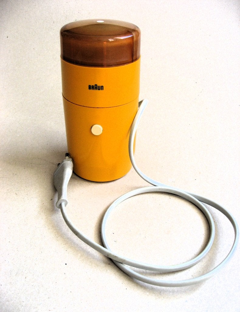 Retro Braun koffiemolen KSM 1, jaren 60, Antiek en Kunst, Geel, 17 cm, Ophalen of Verzenden, Gemerkt