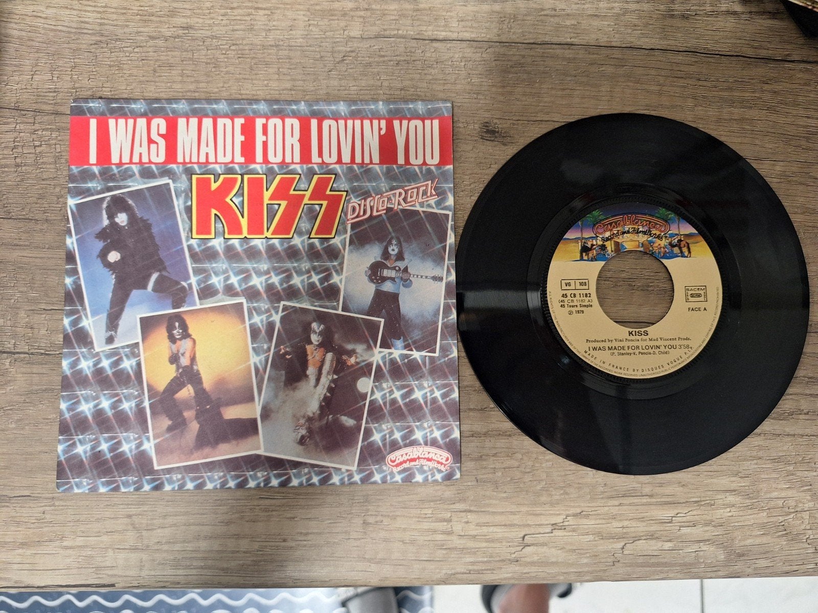 KISS - I Was Made For Lovin' You / Hard Times 7 inch vinyl, Cd's en Dvd's, Gebruikt, 7 inch, EP, Rock en Metal
