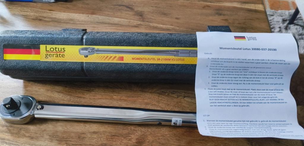 Lotus momentsleutel 28-210 NM, Doe-het-zelf en Verbouw, Ophalen of Verzenden, Zo goed als nieuw