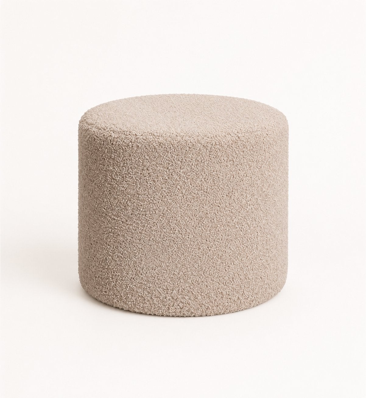 Teddy Bouclé Poef - Rond en Comfortabel, Ophalen, Minder dan 50 cm, Rond, Zo goed als nieuw