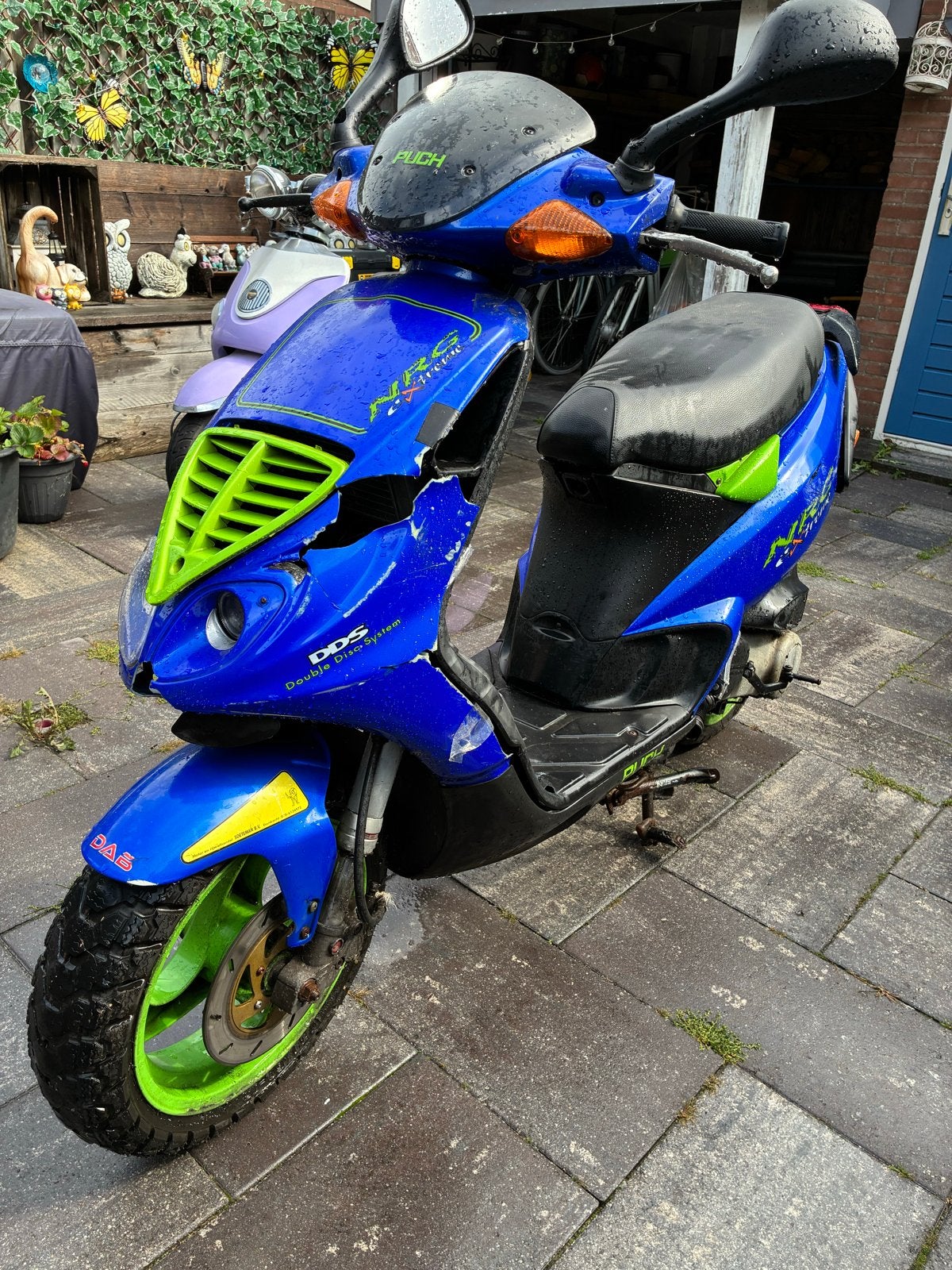 Lopende Piaggio NRG Extreme dd Scooter - Blauw/Groen, Ophalen, Tweetakt, Gebruikt, Maximaal 45 km/u