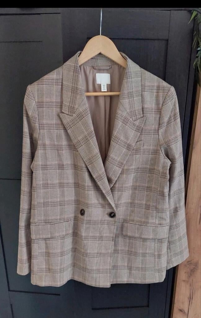 H&M Blazer beige ruit S/M🙂, Kleding | Dames, H&M, Beige, Nieuw, Ophalen of Verzenden