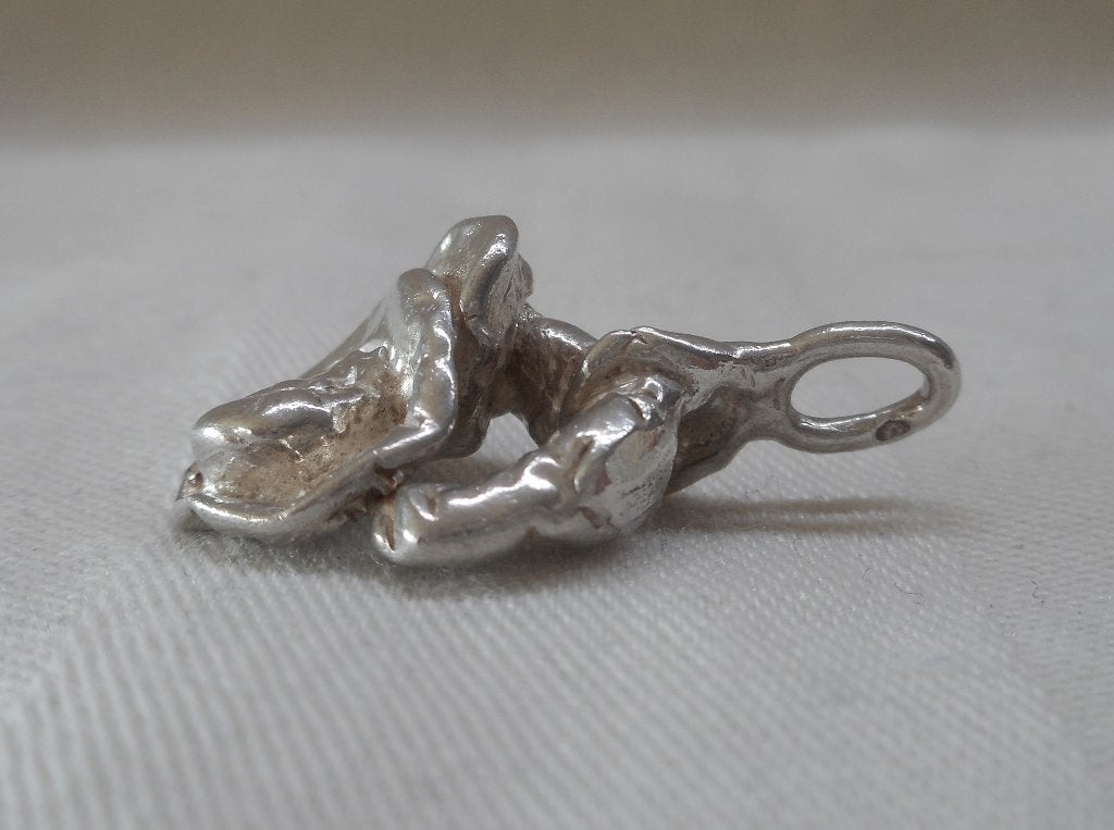 Zilveren vintage nugget hanger nr.580, Verzenden, Zo goed als nieuw, Zilver, Zilver