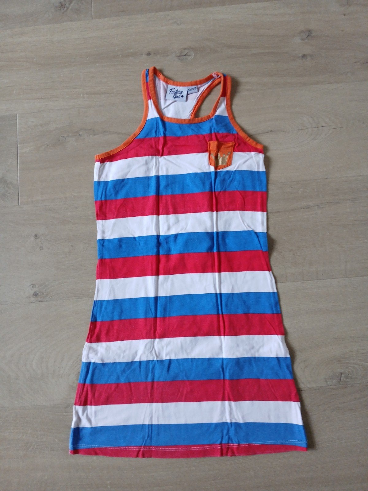 WK jurk rood/wit/blauw/oranje 134/140 voetbal in style, Ophalen of Verzenden, Gebruikt, Meisje, Jurk of Rok