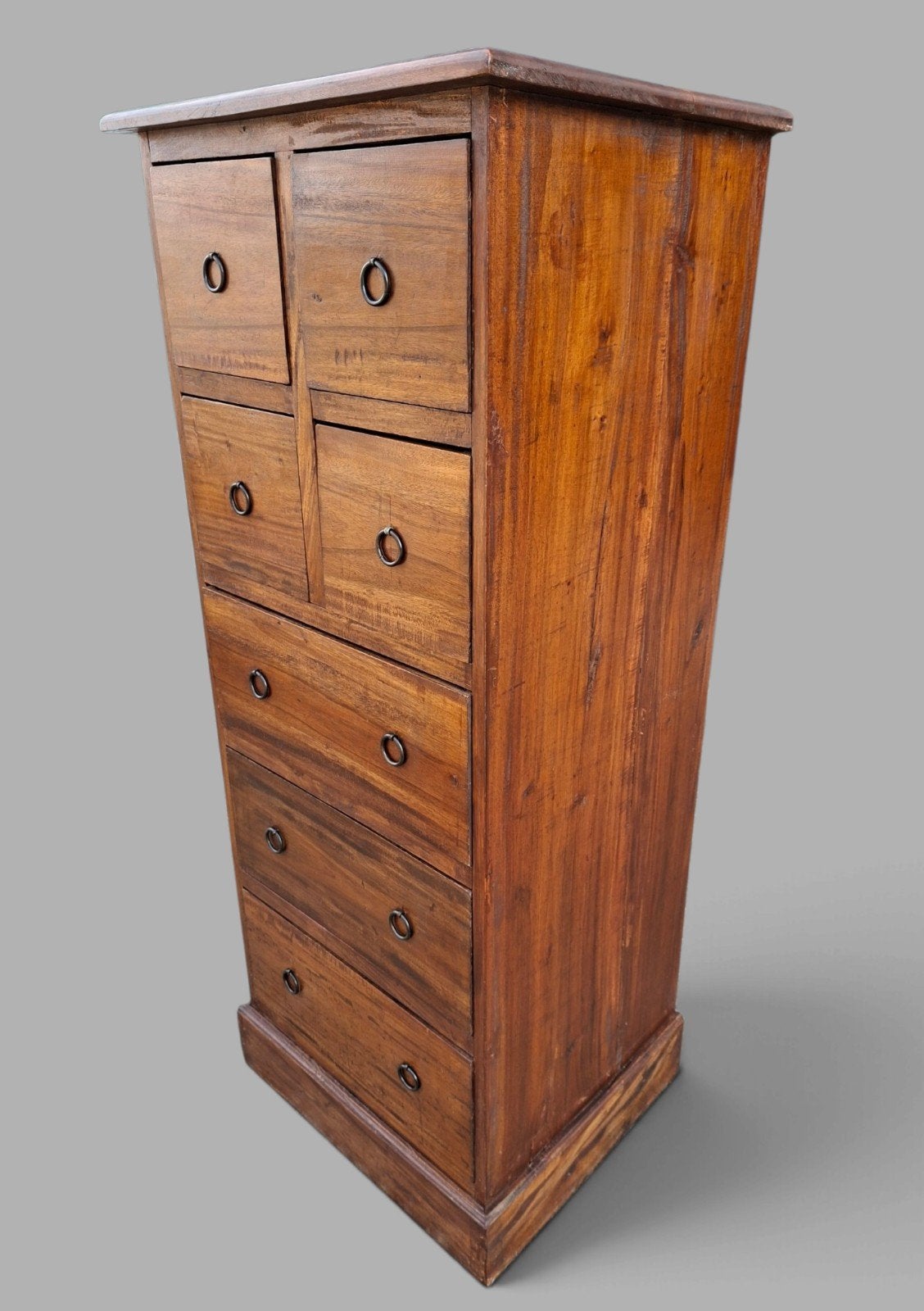 Teakhouten ladenkast, apothekerskast, archiefkast, Huis en Inrichting, Ophalen of Verzenden, 25 tot 50 cm, Minder dan 100 cm