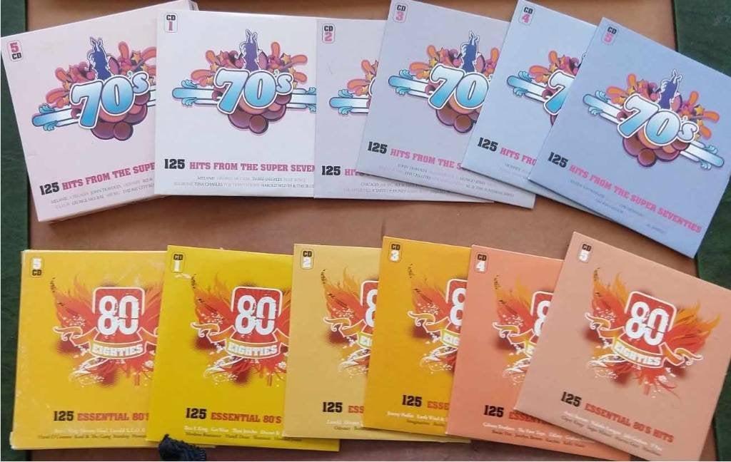 CD 's 125 Hits from the Seventies + 125 Essential 80's Hits, Ophalen of Verzenden, Zo goed als nieuw, Pop