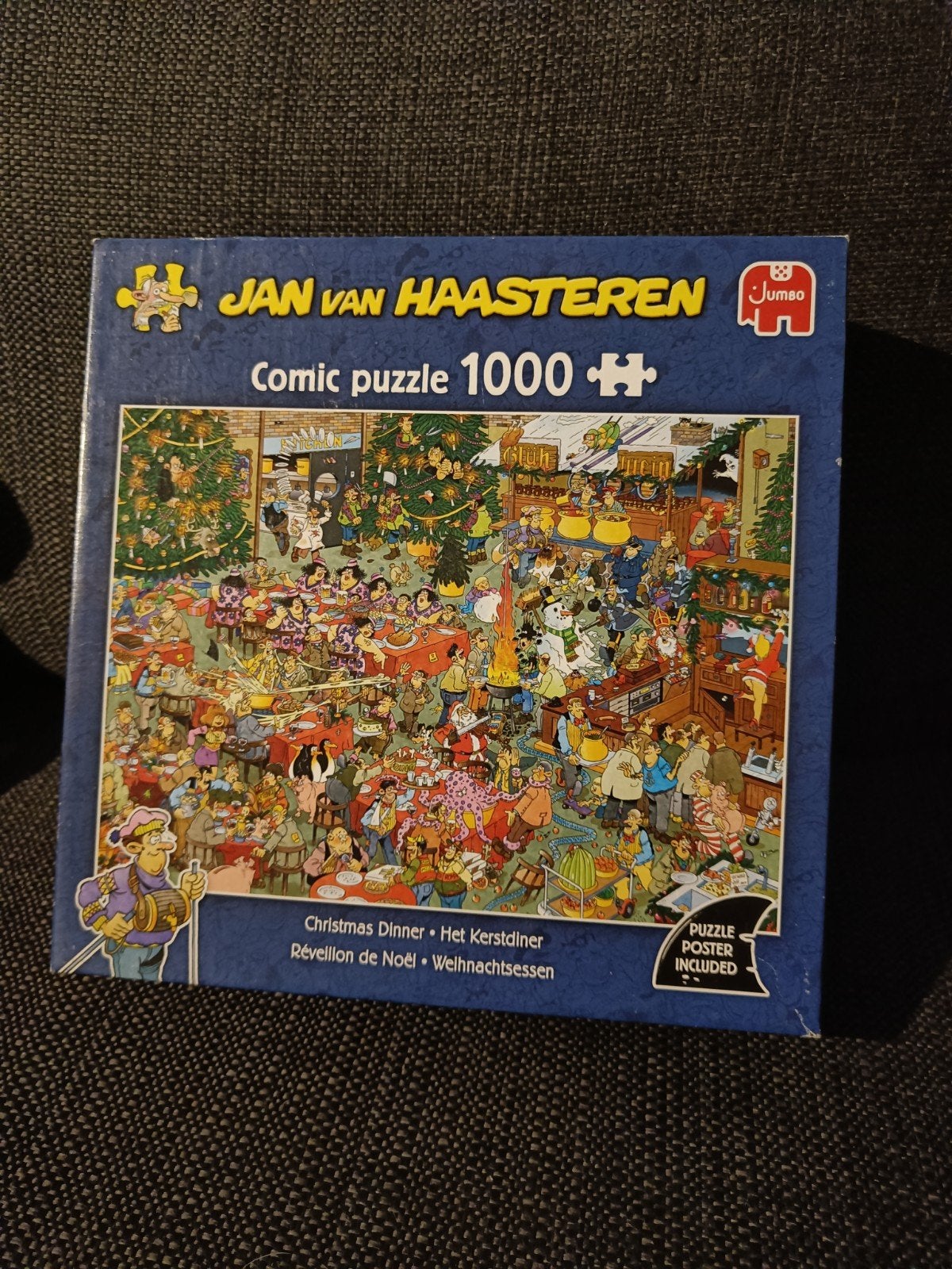 Jan van Haasteren Kerstdiner Puzzel 1000 Stukjes, Ophalen of Verzenden, 500 t/m 1500 stukjes, Zo goed als nieuw, Legpuzzel