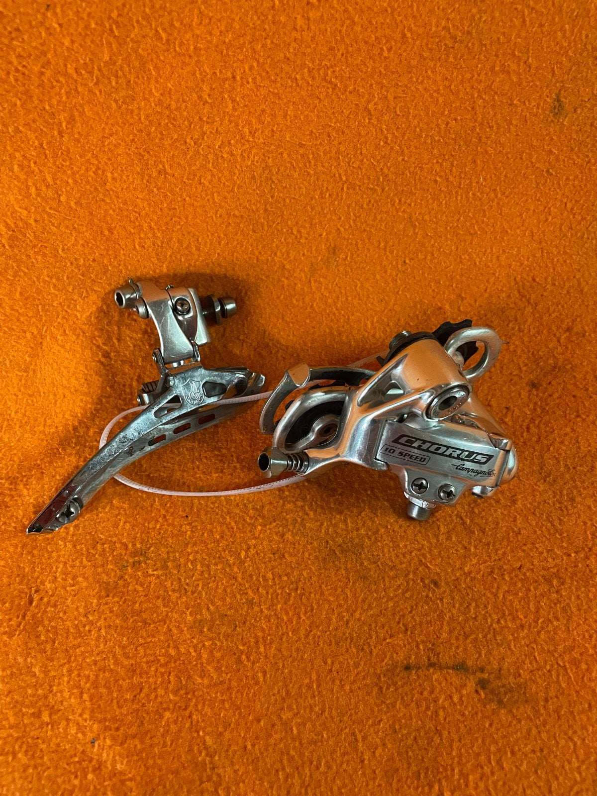 Campagnolo Chorus 10 Speed Derailleur Set racefiets, Gebruikt, Verzenden, Derailleur of Ketting, Aluminium