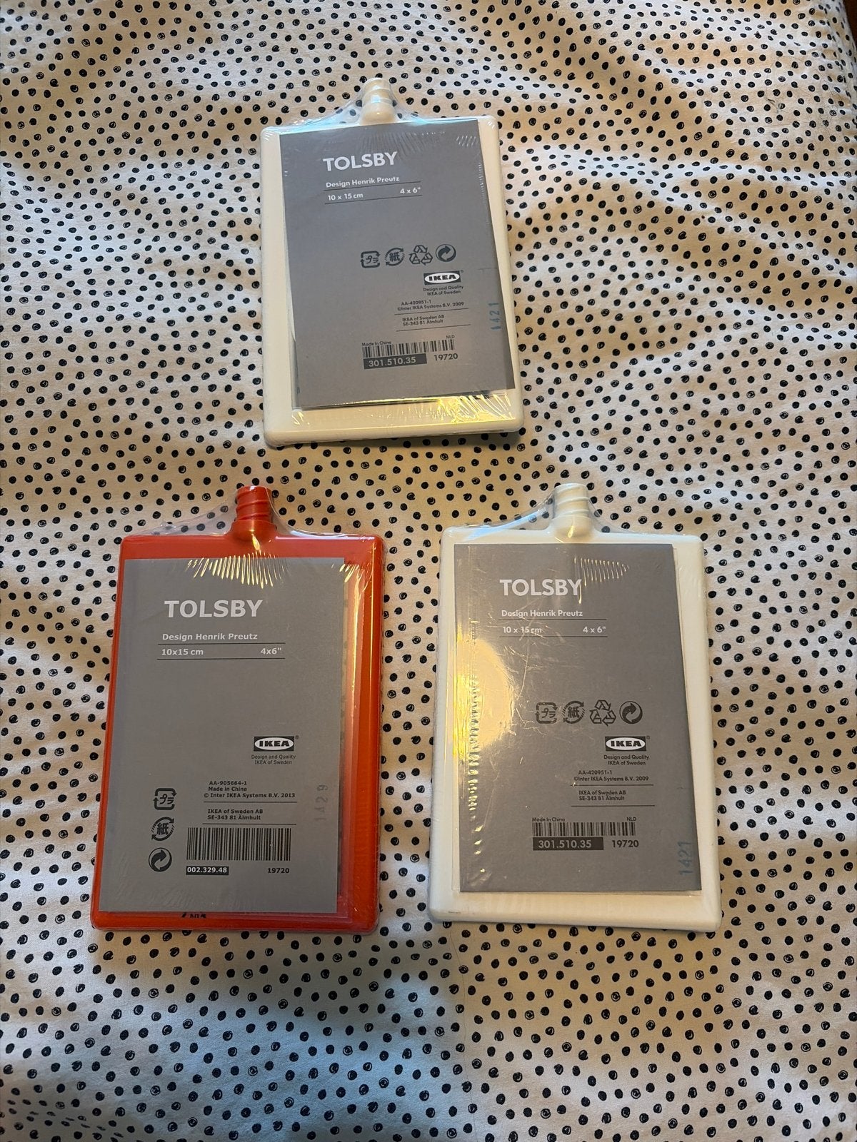 IKEA TOLSBY Fotolijsten - Wit en Oranje (3 stuks), Huis en Inrichting, Kunststof, Nieuw, Ophalen of Verzenden, Fotolijst