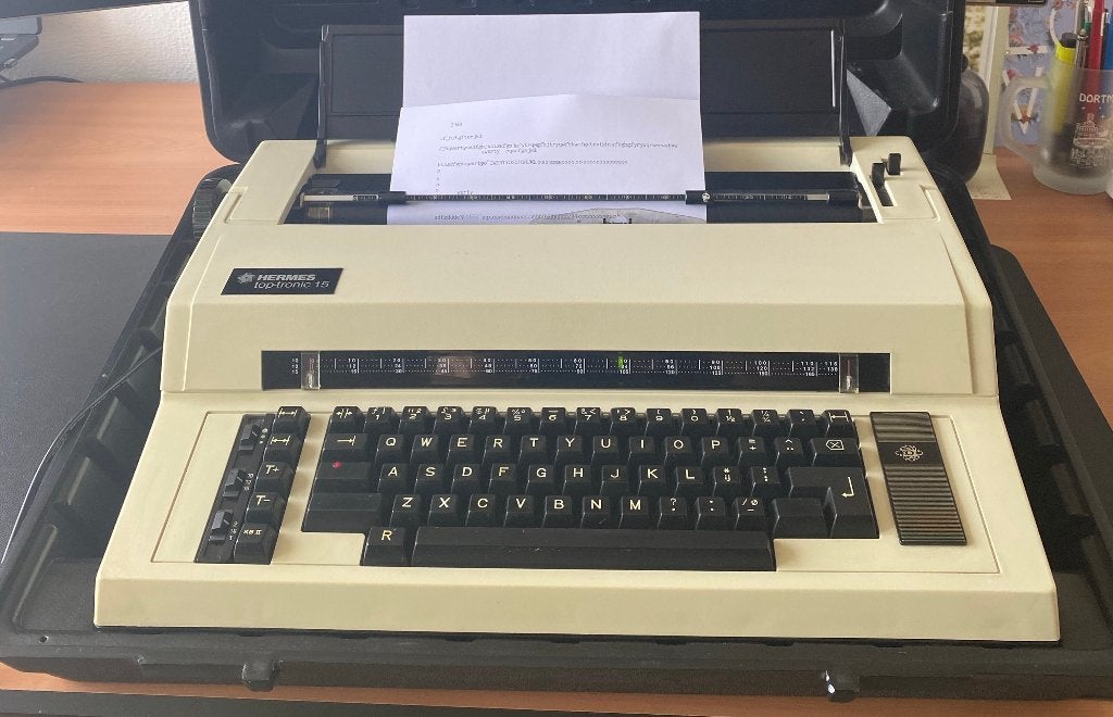 Hermes top-tronic 15 electronische typemachine, Diversen, Typemachines, Ophalen, Gebruikt
