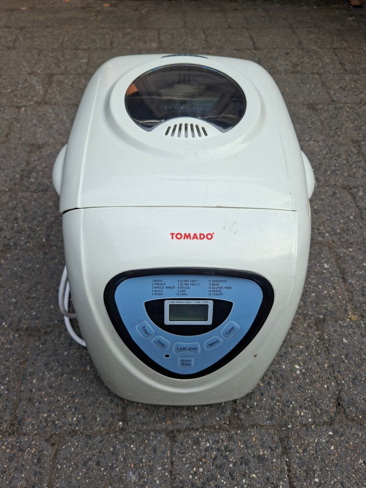 Tomado Broodmachine met boekje - gebruikt, Gebruikt, 800 tot 1200 gram deeg, Ophalen of Verzenden, Zonder timer