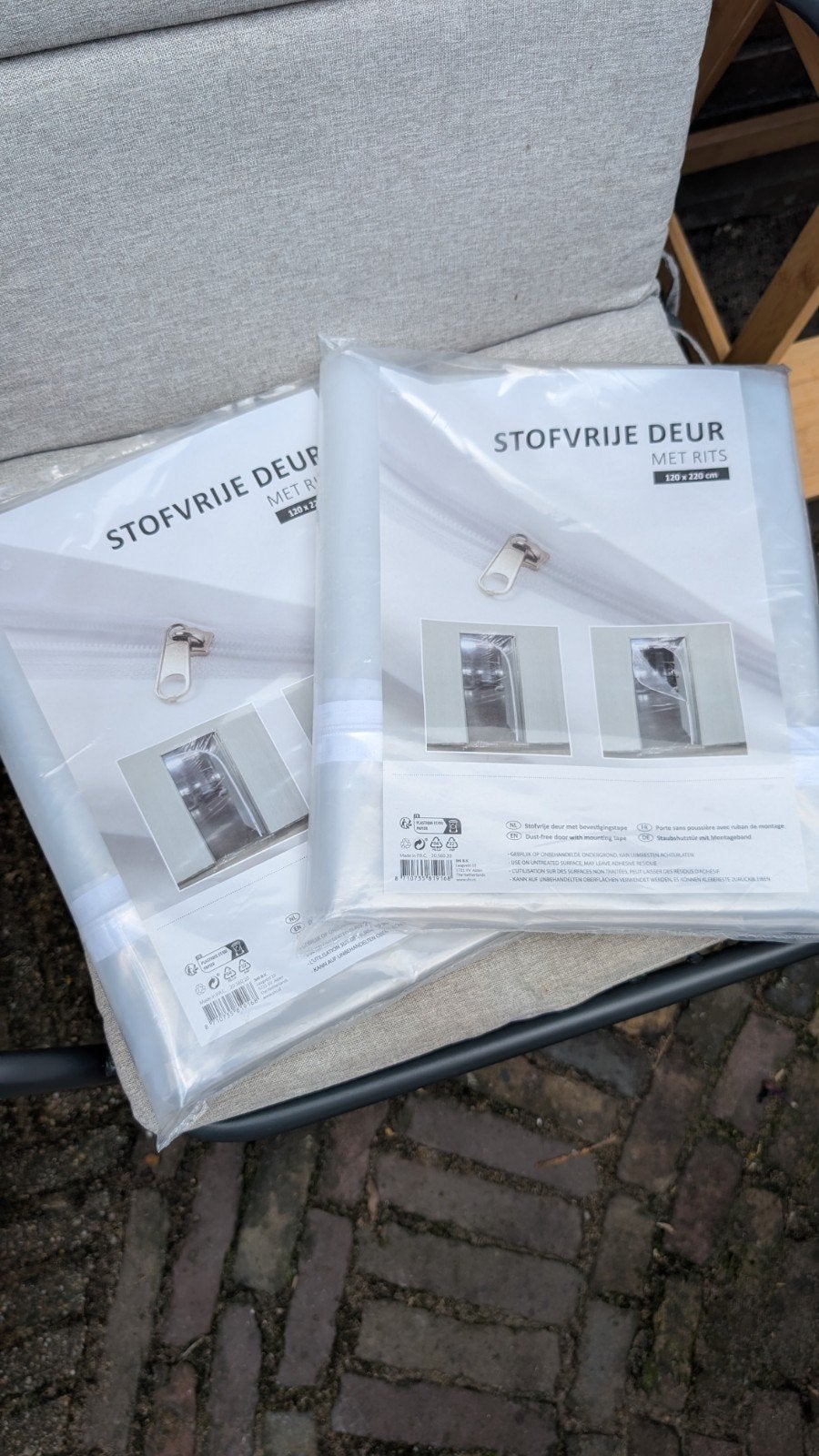 2x Stofvrije Deur met Rits 120x220 cm - Nieuw van Praxis, Doe-het-zelf en Verbouw, 215 cm of meer, Overige typen, Nieuw, Ophalen