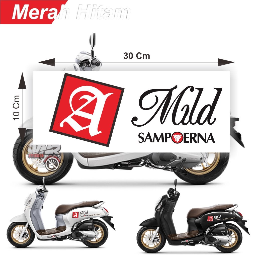 Sticker Mild Sampoerna voor Scooter/Motor - 30x10 cm, Ophalen of Verzenden, Nieuw, Sticker