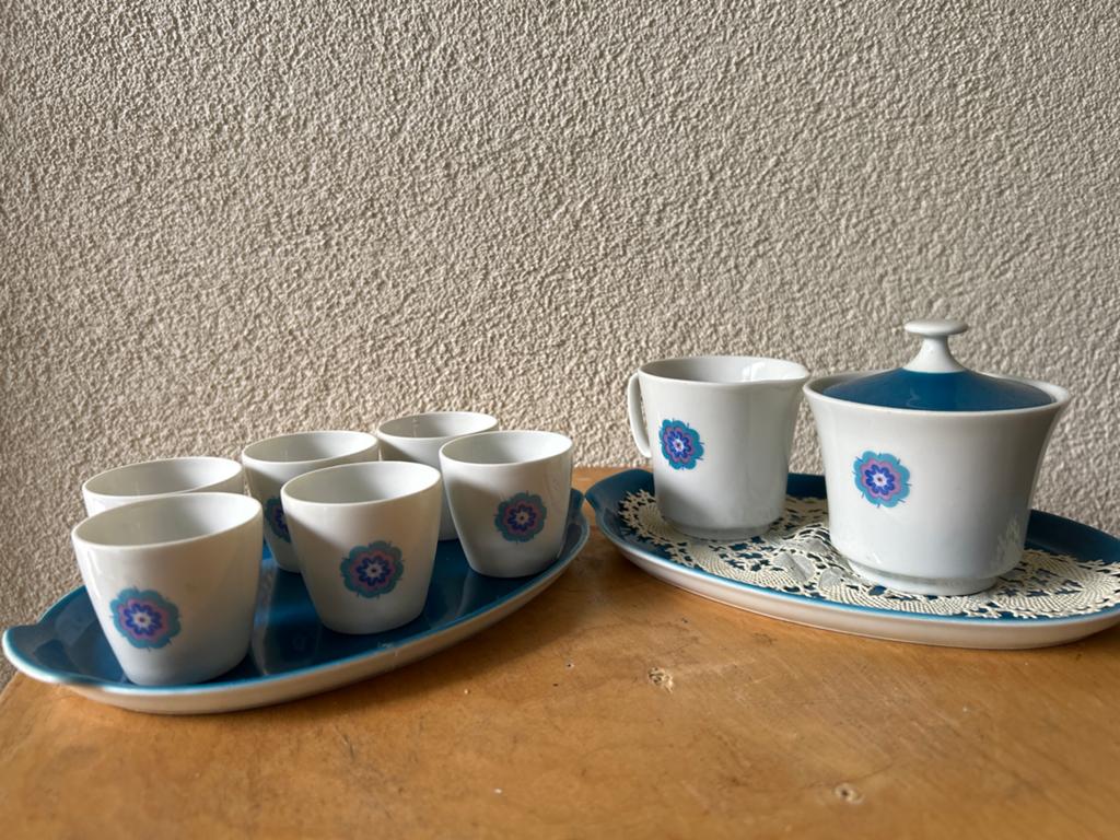 Vintage Bavaria Creidlitz theeservies met bloemmotief, Ophalen of Verzenden