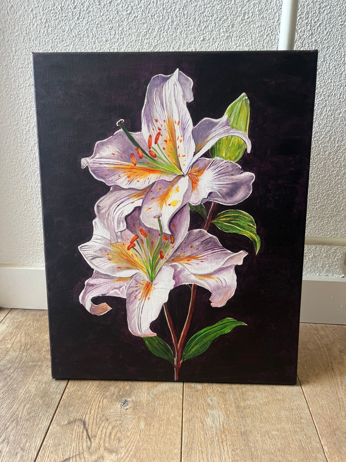 Acrylic painting of flowers, Ophalen