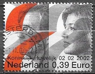 NL € 0,39 zegel Koninklijk Huwelijk 2002, Ophalen of Verzenden, Na 1940, Gestempeld