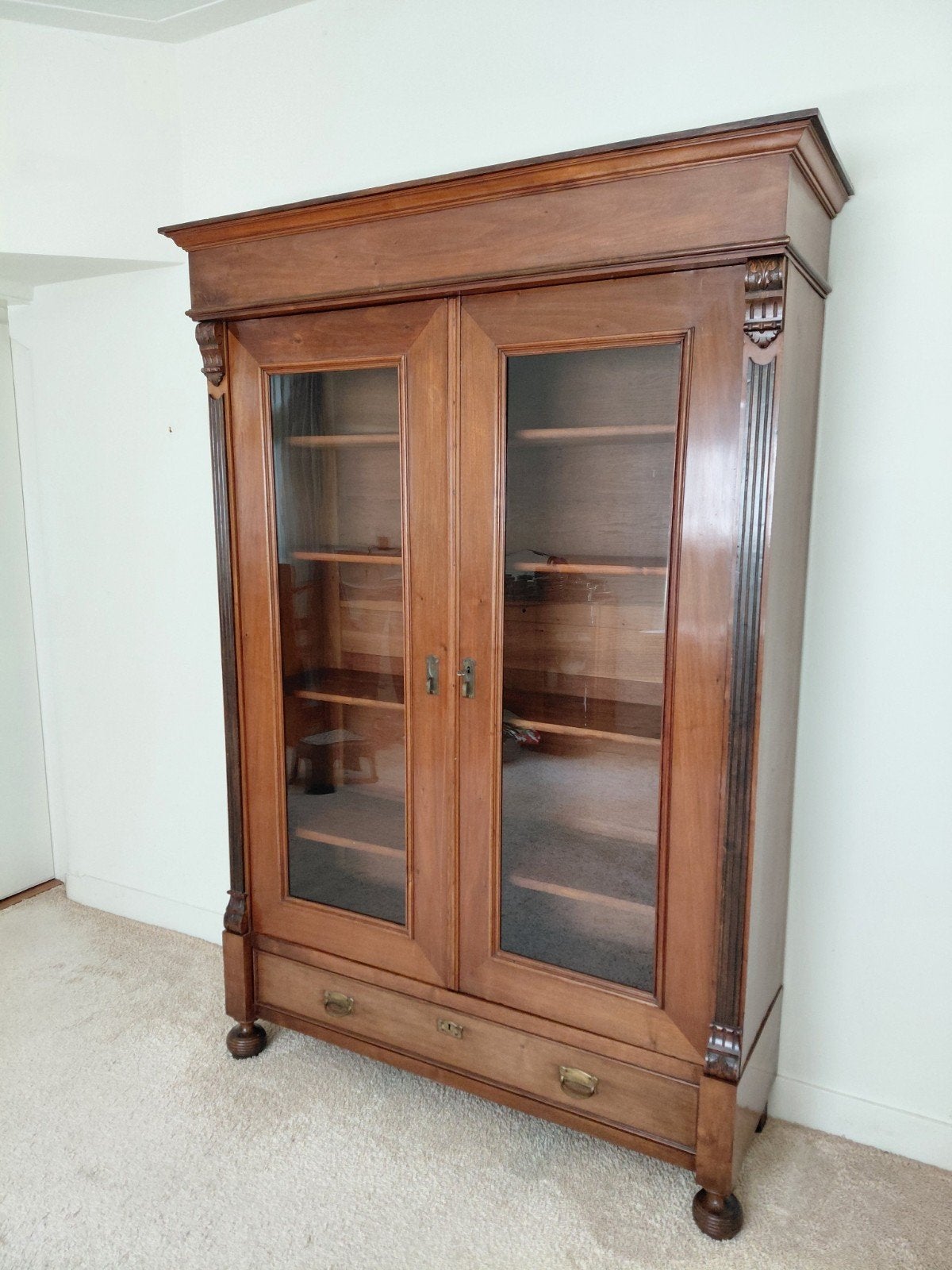 Boekenkast Vitrine kast, Huis en Inrichting, Kasten | Boekenkasten, Ophalen, Gebruikt, 200 cm of meer, 25 tot 50 cm