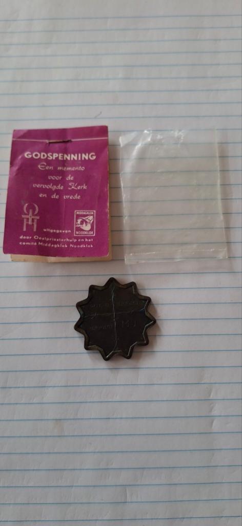 Godspenning - Memento vervolgde kerk en vrede, Ophalen of Verzenden, Gebruikt