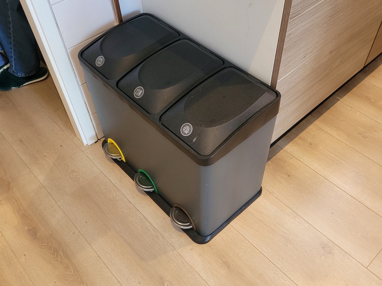 SONGMICS Afvalbak 3x 15L - Zo goed als nieuw, Ophalen, Met pedaal, 40 liter of meer, Zo goed als nieuw