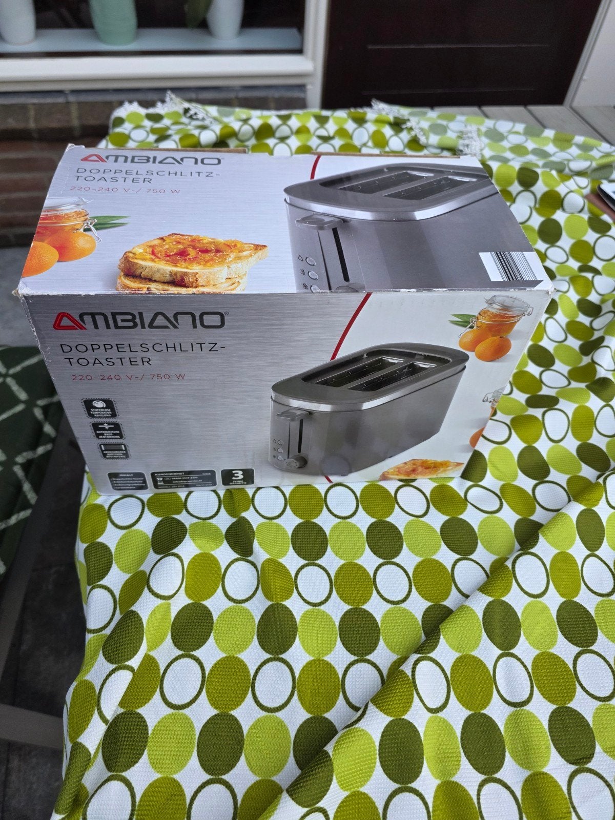 Ambiano Dubbelsleuf Broodrooster - Nieuw in Doos, Ophalen of Verzenden, Nieuw, Uitneembare kruimellade