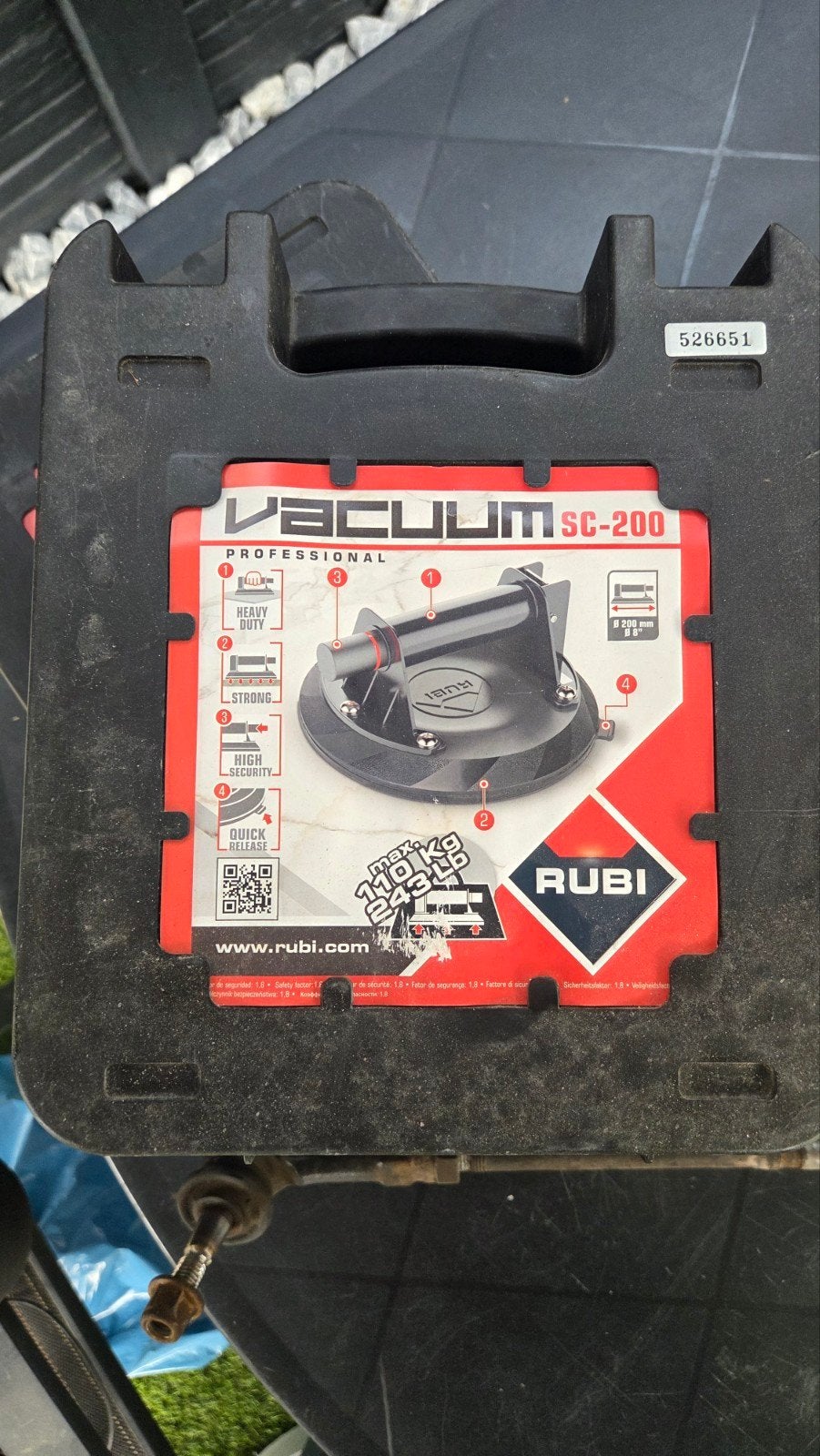 Rubi Vacuum SC-200 zuignap - Professioneel gereedschap, Ophalen of Verzenden, Zo goed als nieuw, Overige typen, Rubi