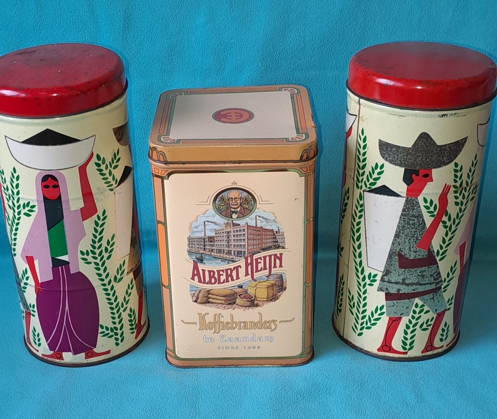 3 koffieblikken van Albert Heijn, Verzamelen, Blikken, Ophalen of Verzenden, Gebruikt, Overige