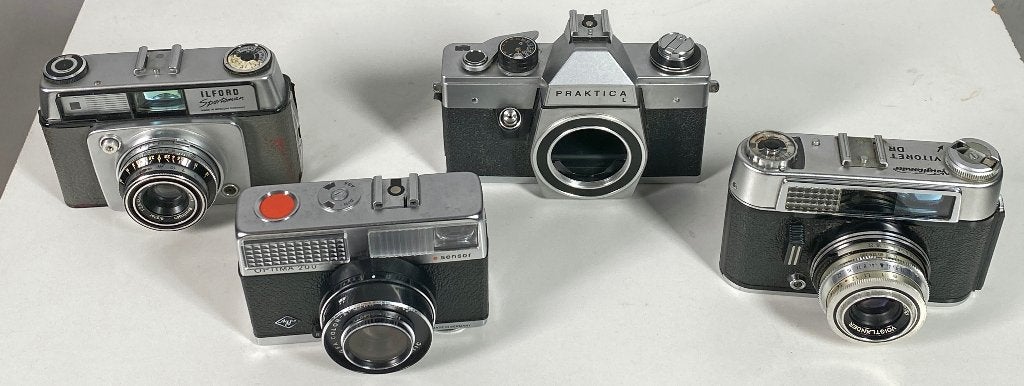 Analoge camera's,4 stuks,defect, Ophalen, Niet werkend, Spiegelreflex, Overige Merken