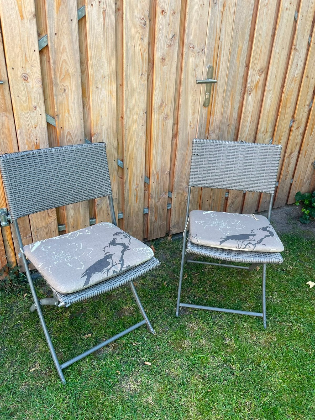 2x tuinstoeltje, Ophalen, Gebruikt