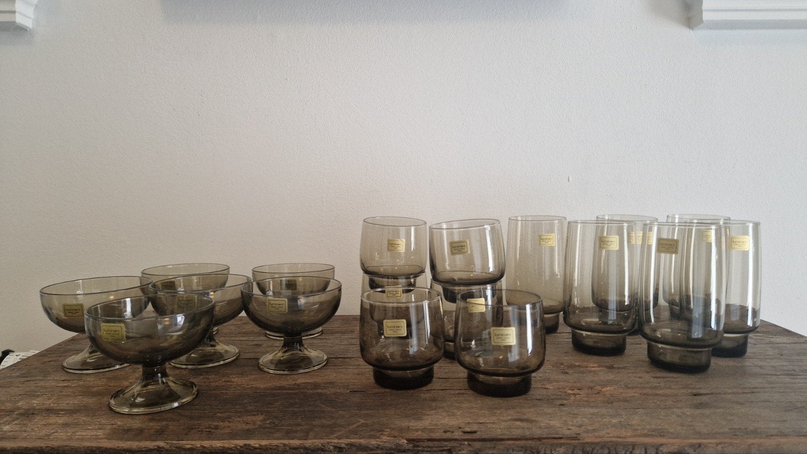 Vintage Luminarc France set - drinkglas/desertglas, Antiek en Kunst, Ophalen of Verzenden