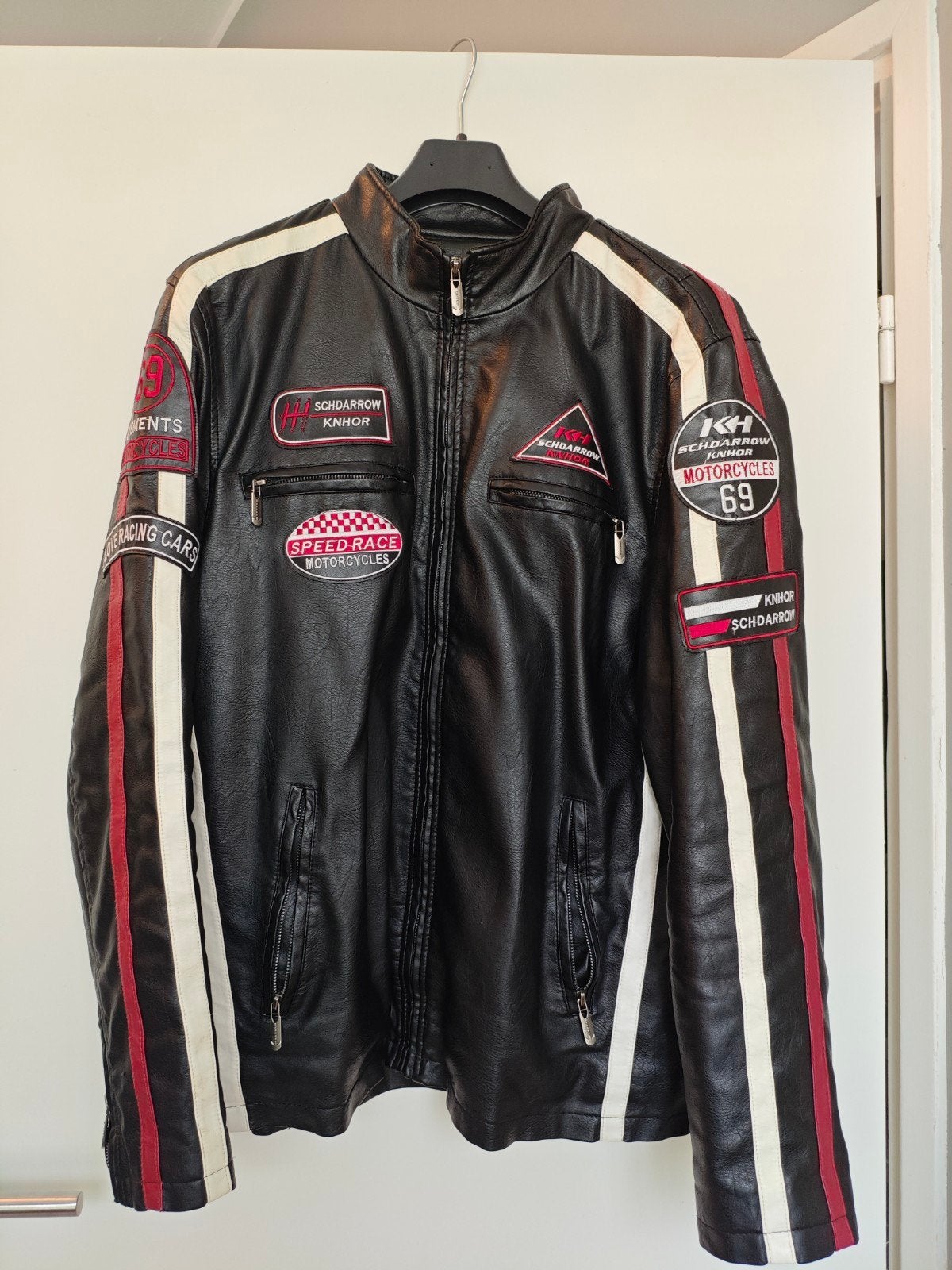 Schdarrow Knhor Vintage Stijl Faux (Leer look) BikerRacing J, Ophalen of Verzenden, Tweedehands, Jas | leer
